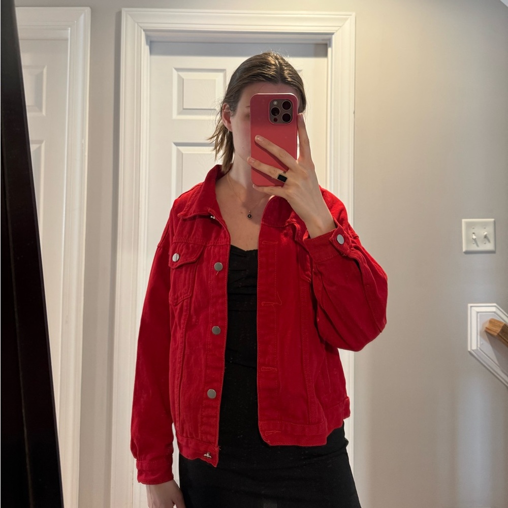 Red Women's Denim Jacket